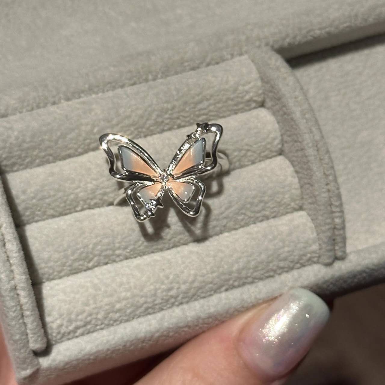 Bunter Schmetterlings-Graffiti-Ring | Verstellbarer Emaille-Statement-Fingerschmuck