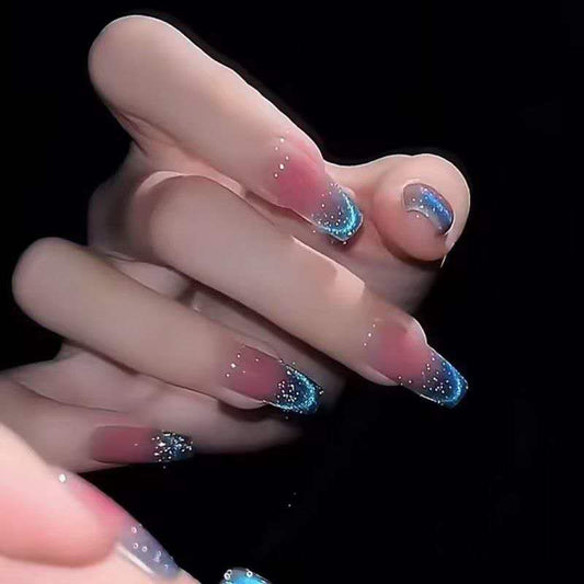 Ocean Galaxy Nägel | Bestseller Aurora Cat Eye Press-On Nägel | Hochwertiger purer und verführerischer Stil
